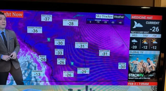 Frost bite conditions Canada