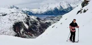 splitboarden omhoog lofoten